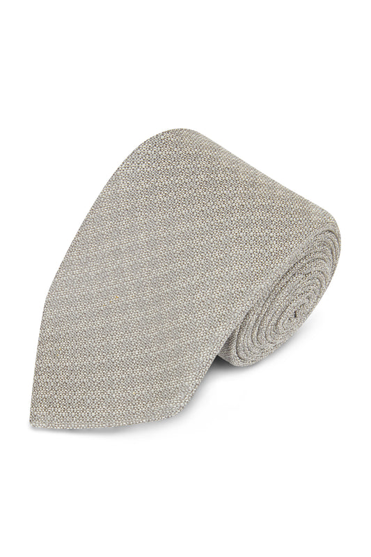 Grey with White Houndstooth Silk Tie
