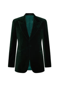 Green Velvet Single Breasted Cocktail Jacket