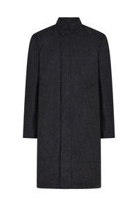 Black/Grey Nehru collar Reversible Mac