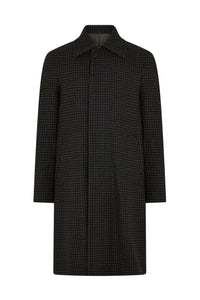 Olive/Midnight Houndstooth Raglan Sleeve Overcoat