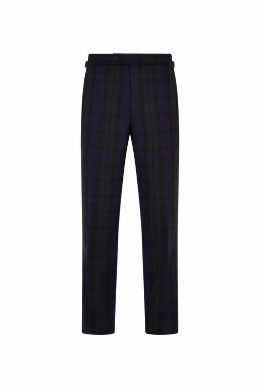 Black Watch Tartan Fish Tail Trousers