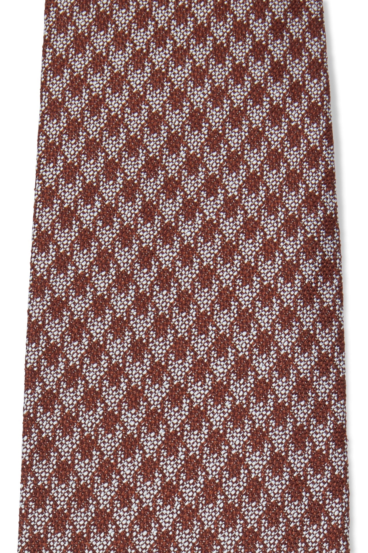 Claret and White Houndstooth Silk Tie