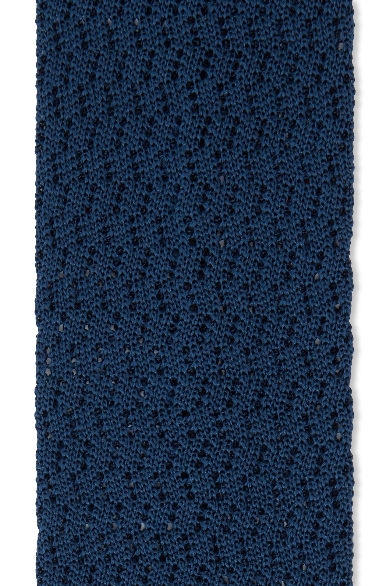 Blue Silk Pointed Knit Tie