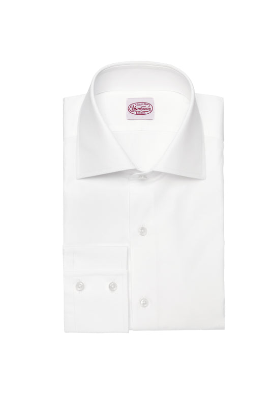 White Cotton Single Cuff Shirt