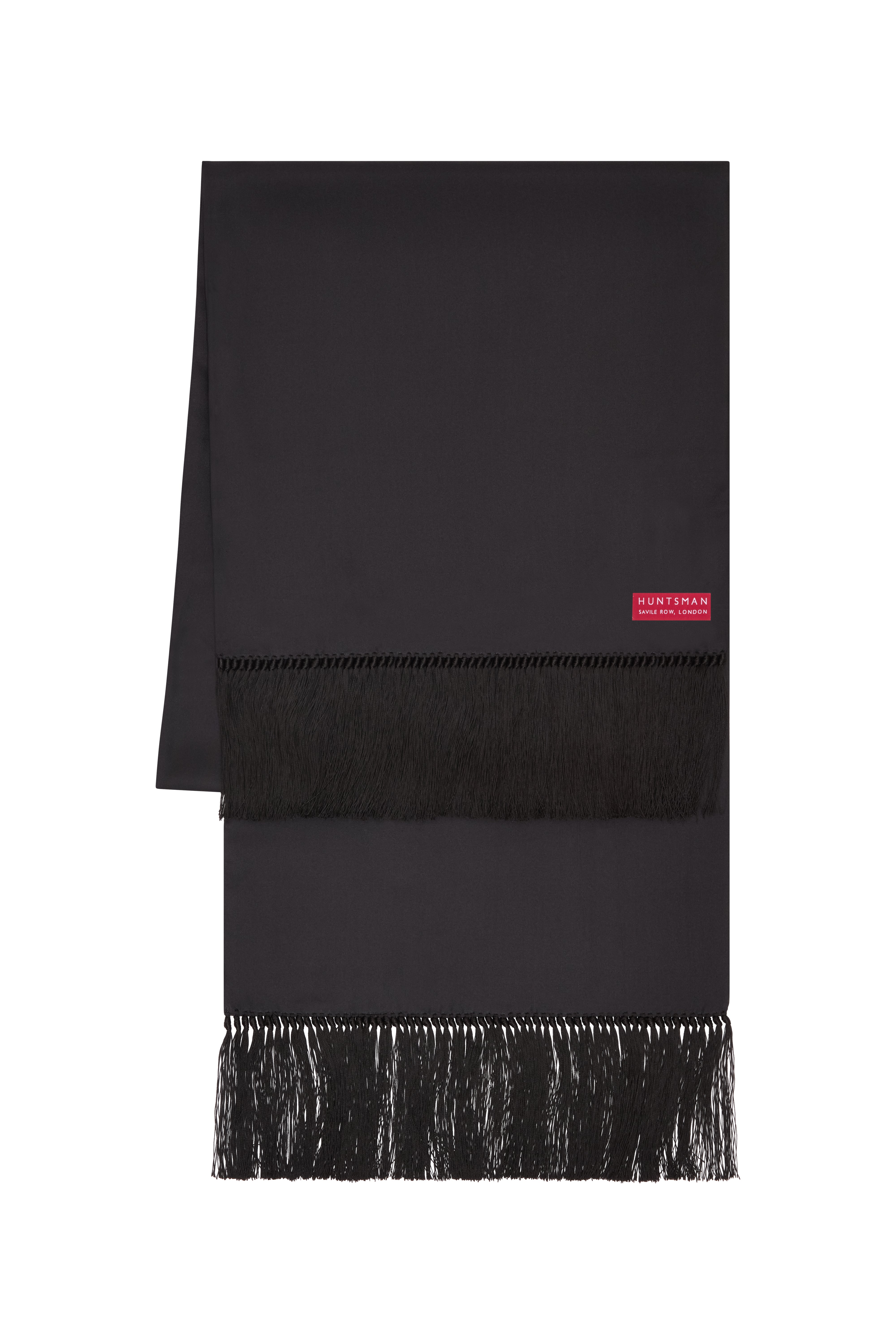 Black Silk Evening Scarf | Huntsman Savile Row