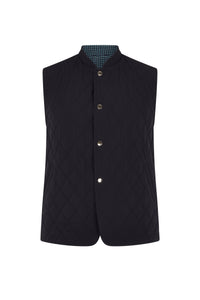 Navy Quilted Cashmere Lined Gilet