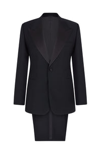 Black Wool/Mohair Single Breasted Dinner Suit