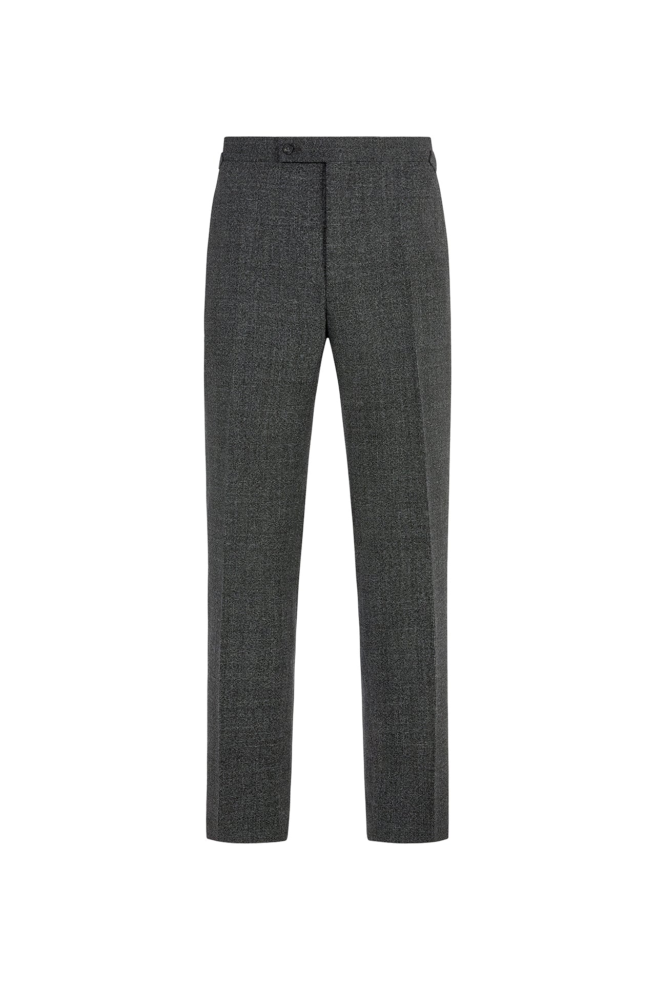 Grey/White Semi Plain Hopsack Weave Single Breasted Suit