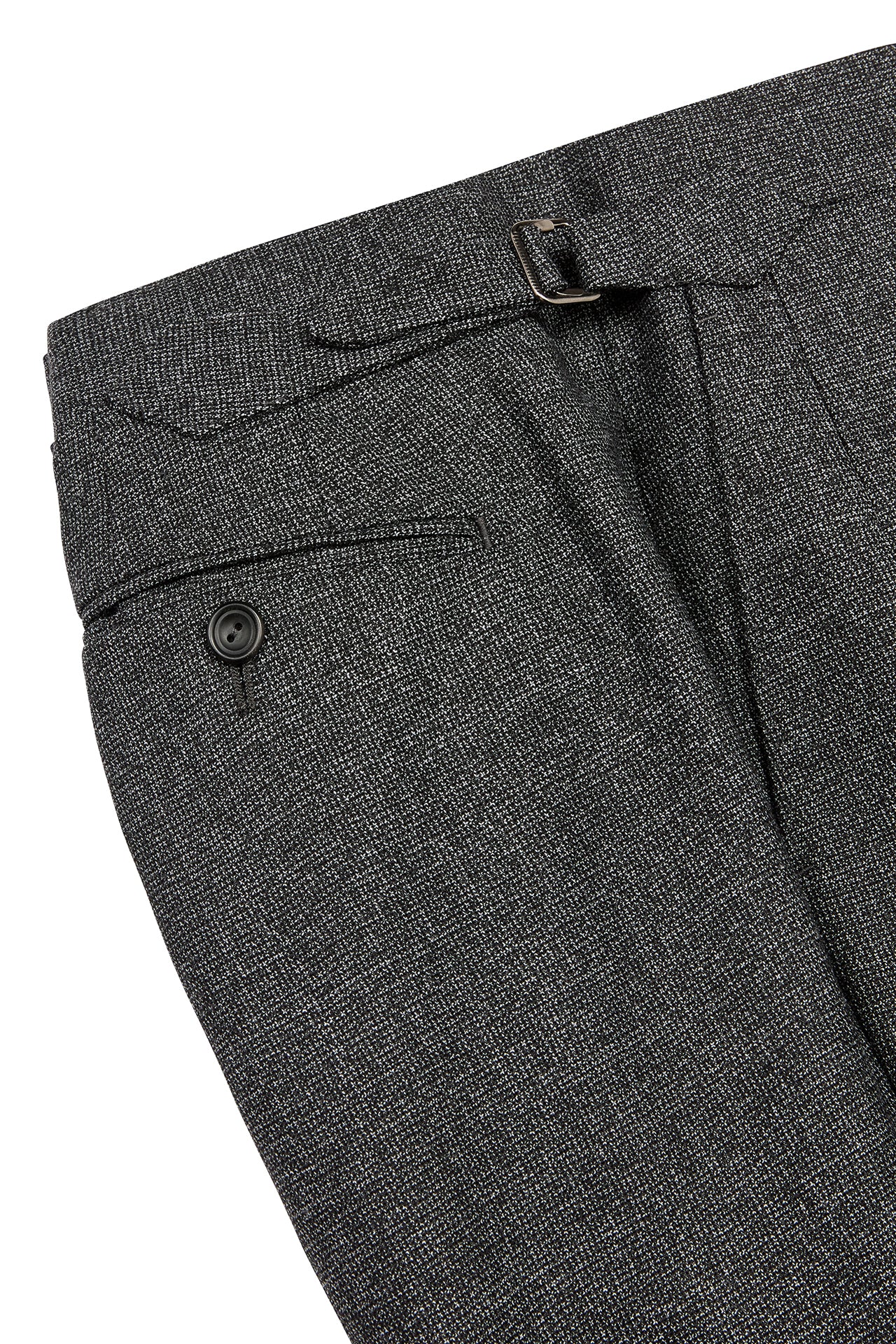 Grey/White Semi Plain Hopsack Weave Single Breasted Suit