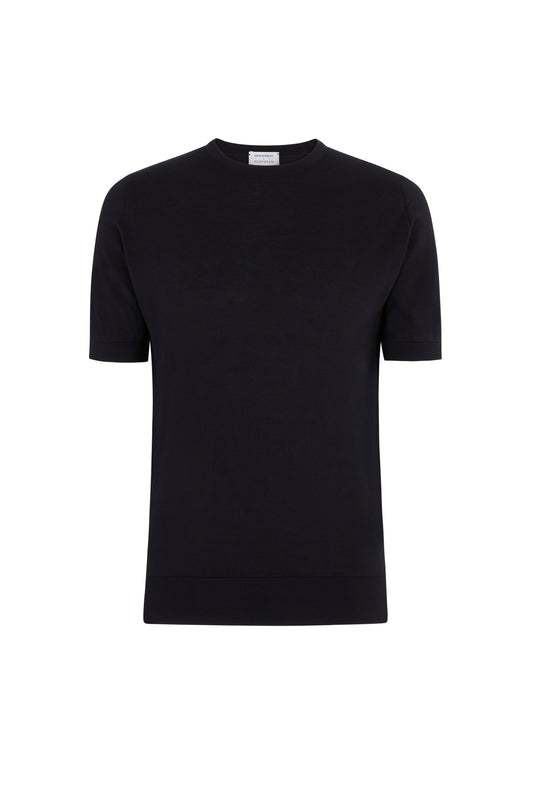 Navy Sea Island Cotton Crew Neck T-Shirt