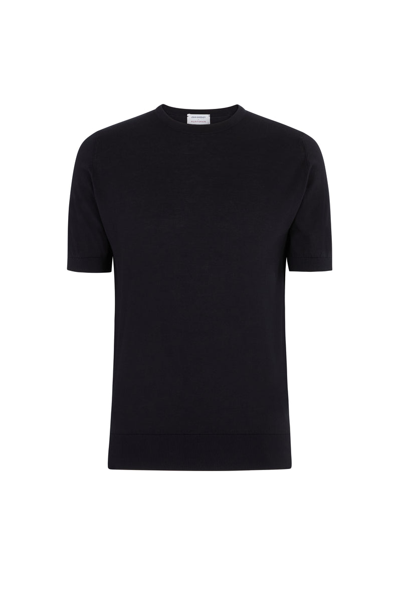 Navy Sea Island Cotton Crew Neck T-Shirt