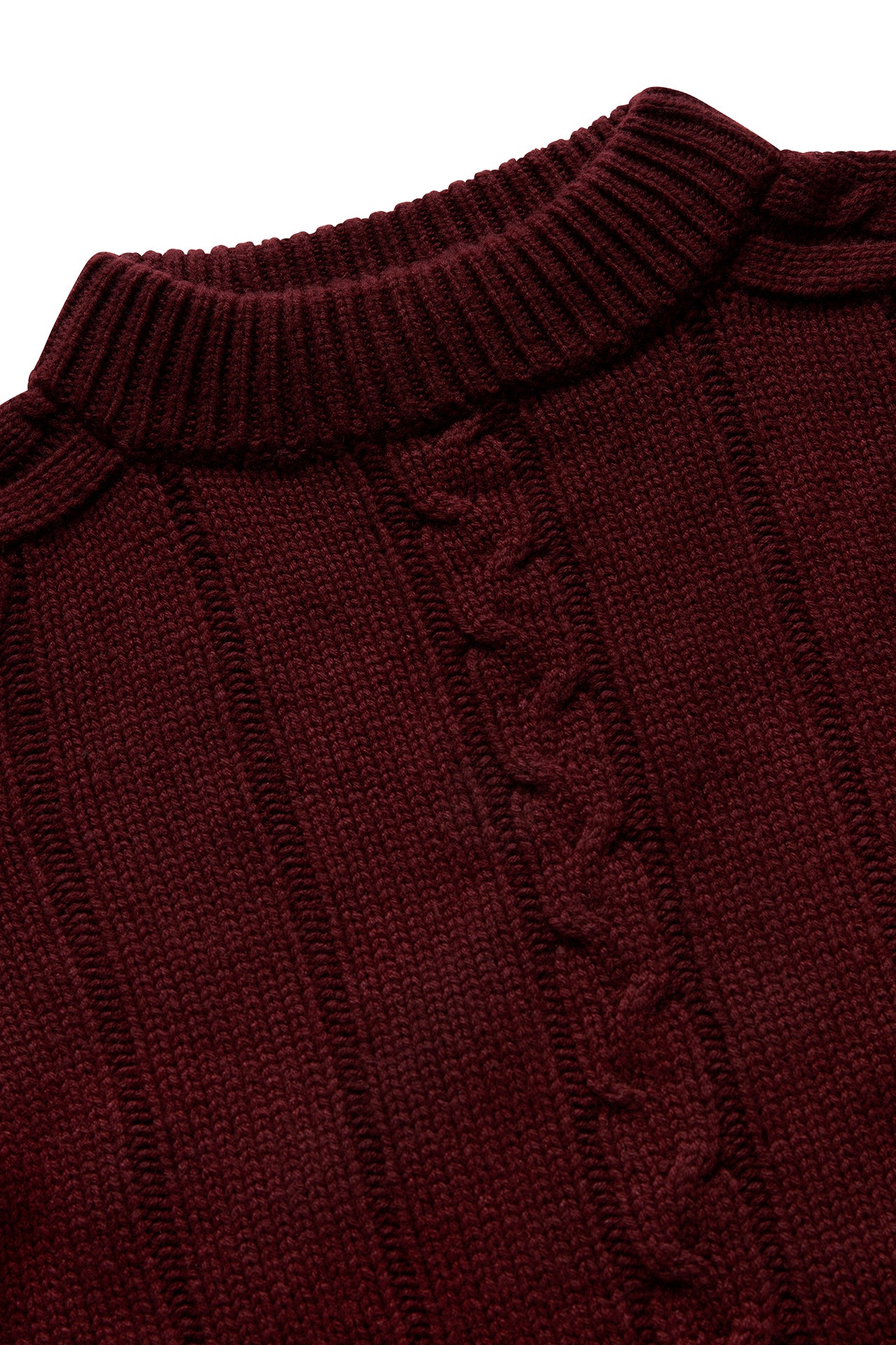 Claret Cashmere Joe Tobin Cable Knitwear