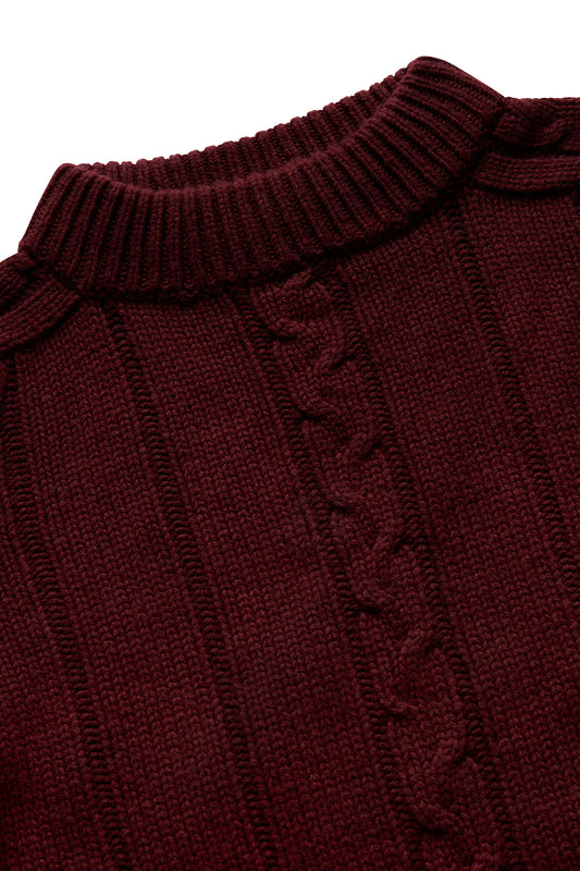 Claret Cashmere Joe Tobin Cable Knitwear