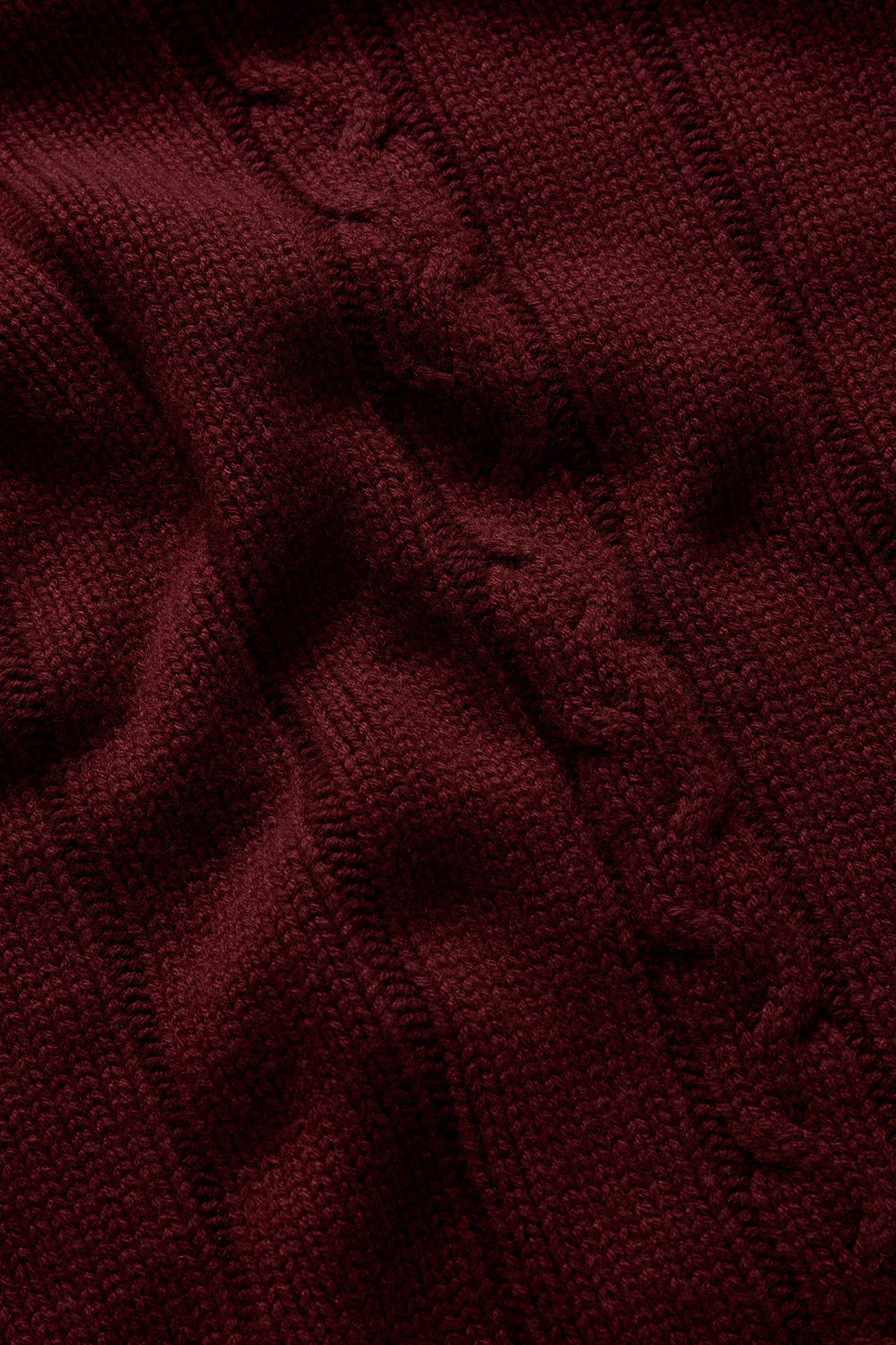Claret Cashmere Joe Tobin Cable Knitwear