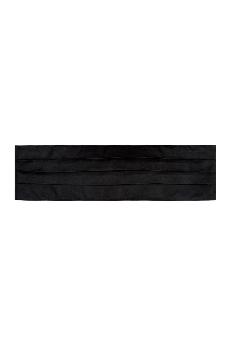 Black Silk Ribbed Cummerbund
