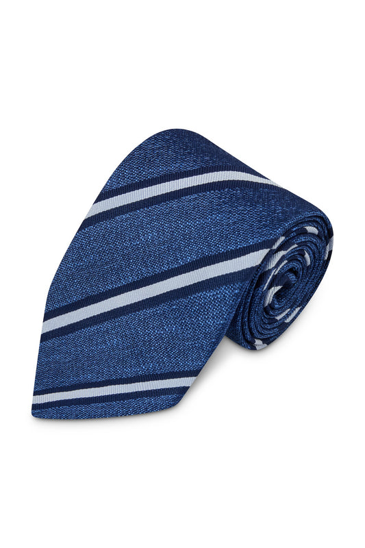 White Bar Stripe Silk Tie