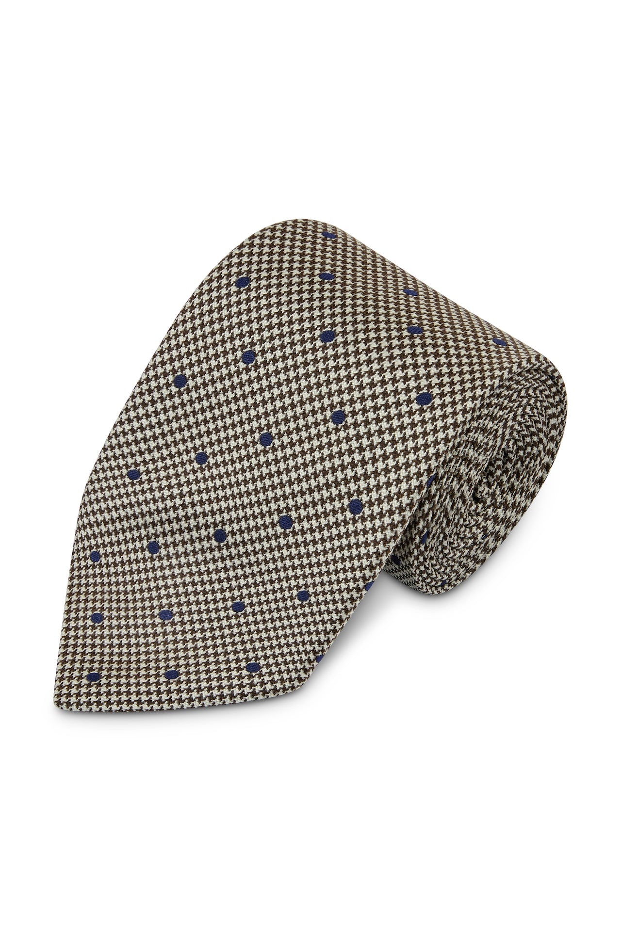 Houndstooth Spot Silk Tie – Huntsman Savile Row