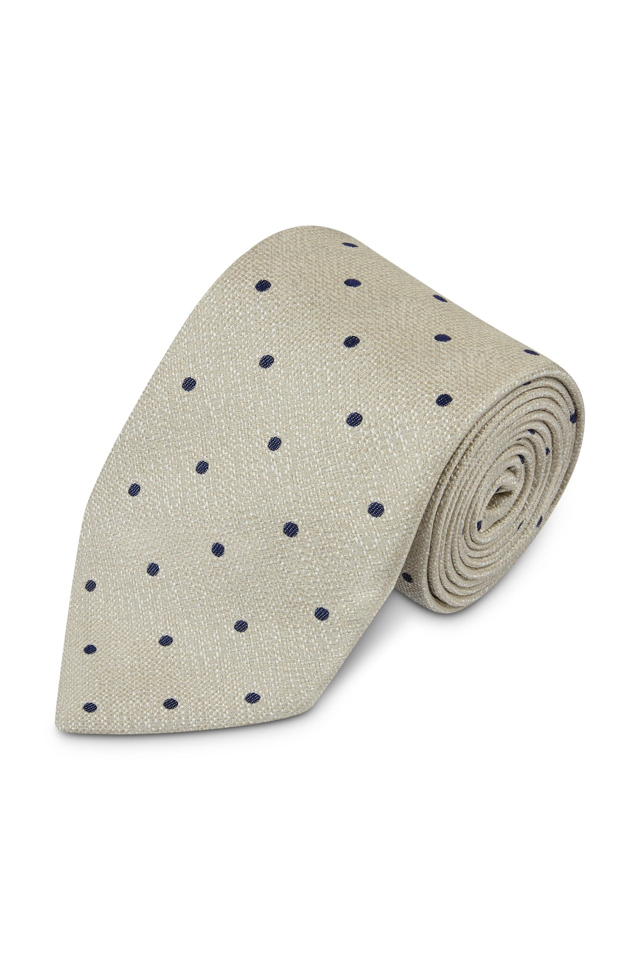 Navy Spot Silk Tie