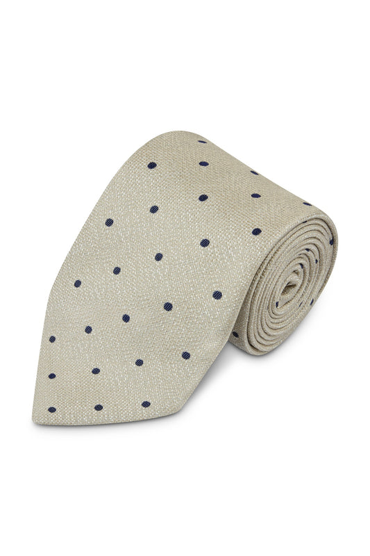 Navy Spot Silk Tie