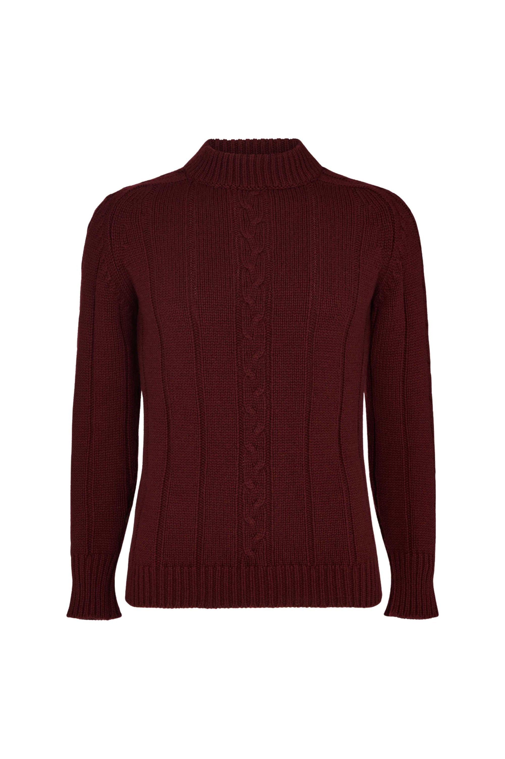 Claret Cashmere Joe Tobin Cable Knitwear