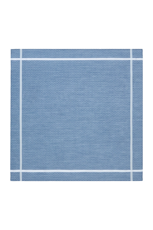 Blue Bubble Jacquard Cotton Pocket Square