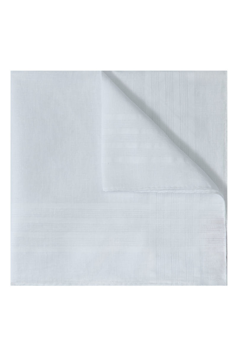 White Cotton/Linen Pocket Square