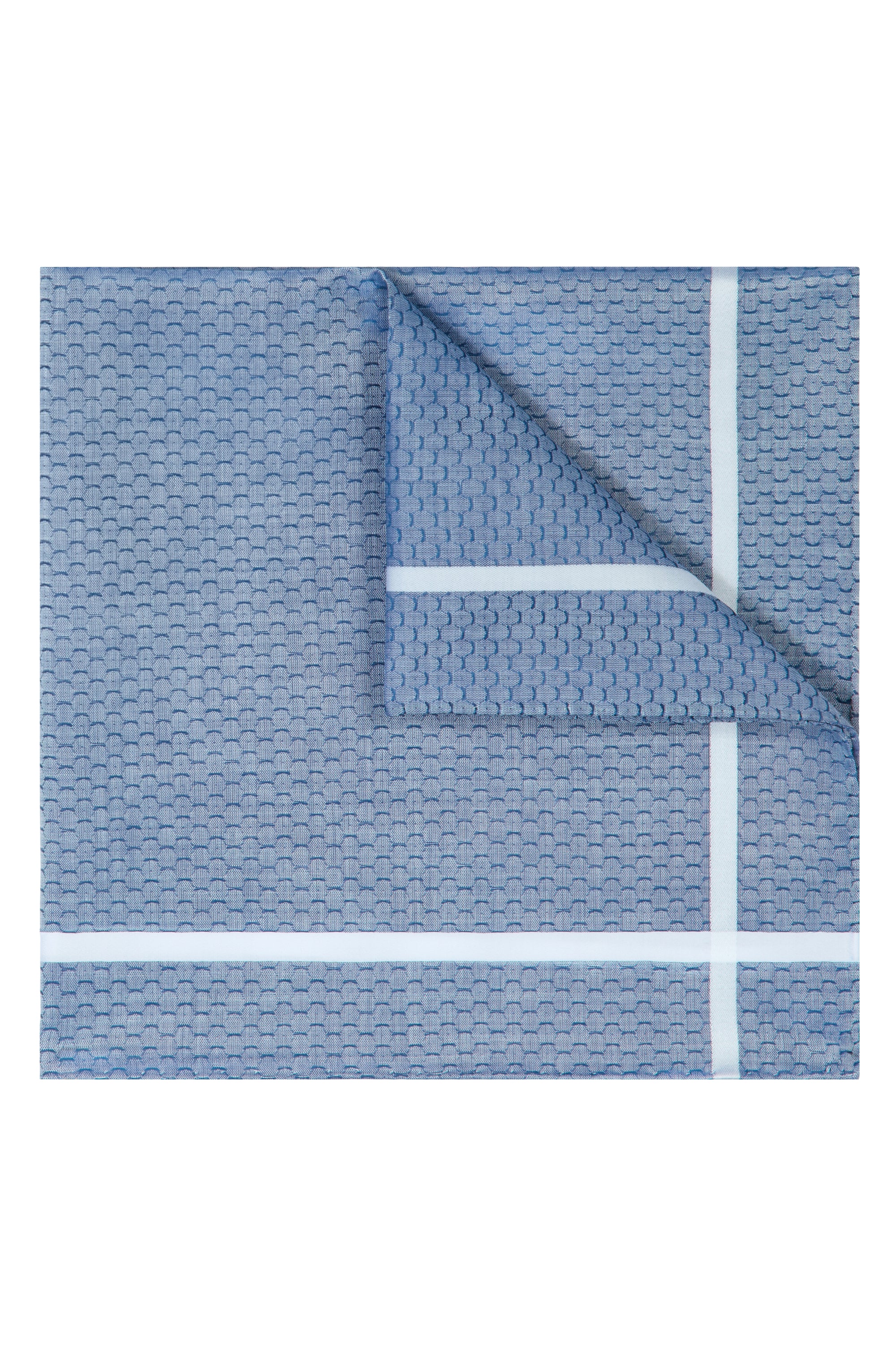 Blue Bubble Jacquard Cotton Pocket Square