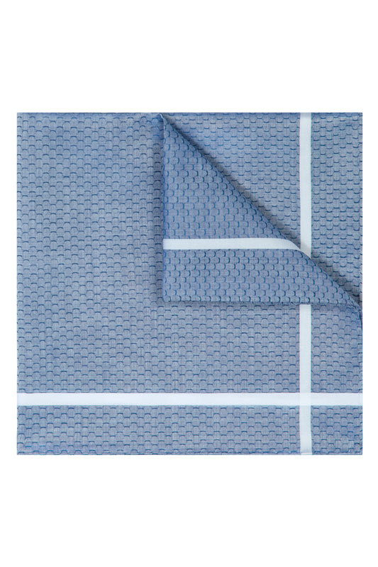 Blue Bubble Jacquard Cotton Pocket Square