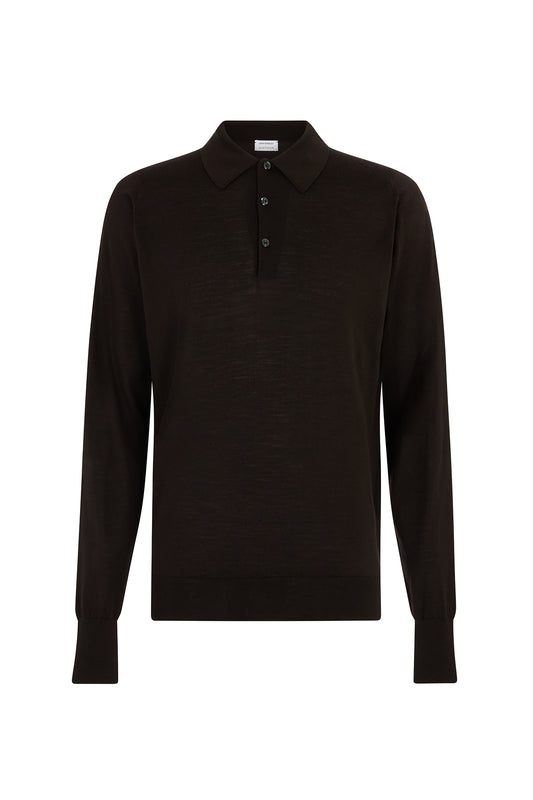 Huntsman x Smedley Chocolate Brown Polo Neck Knitwear