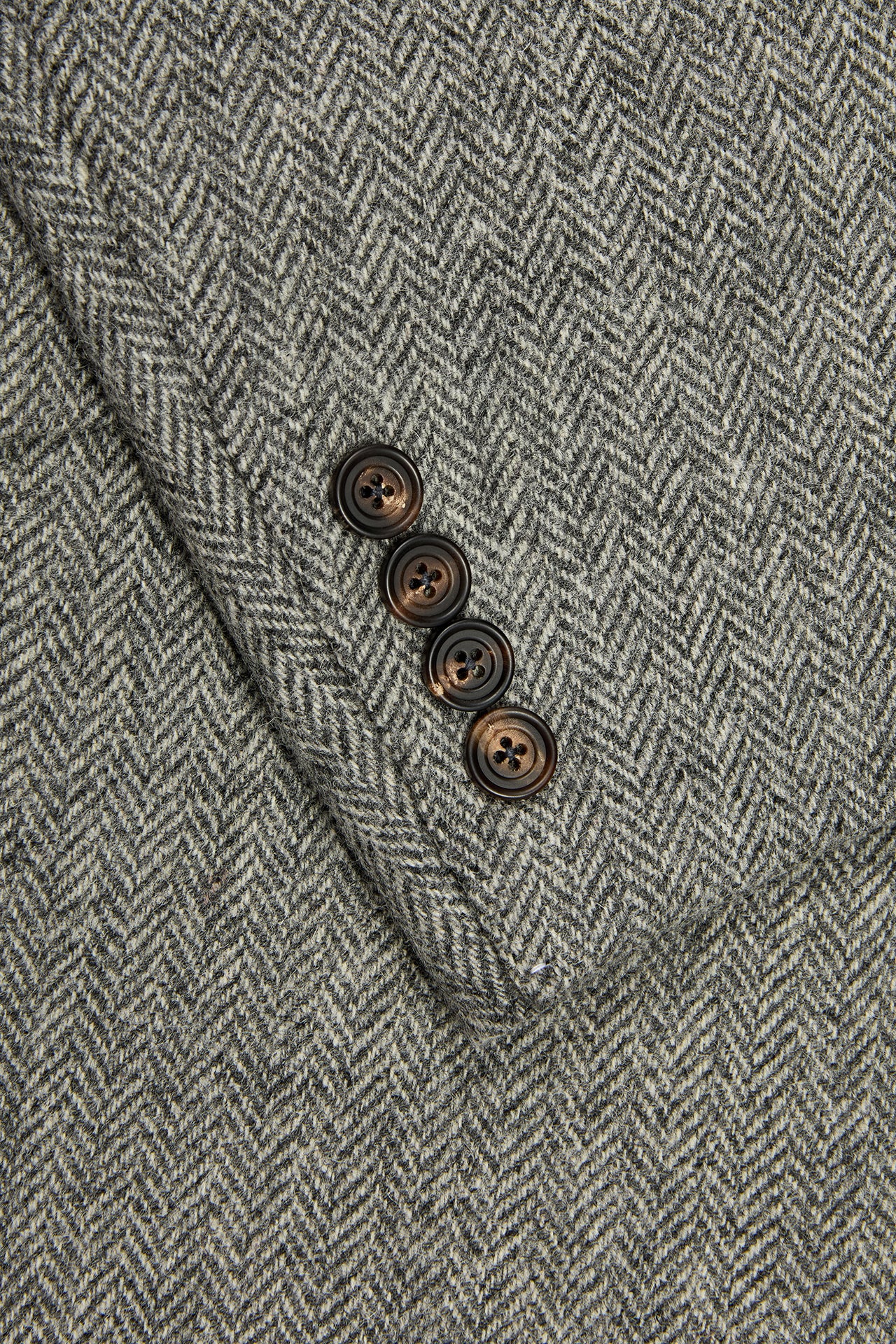 Grey Herringbone Single Breasted Jacket