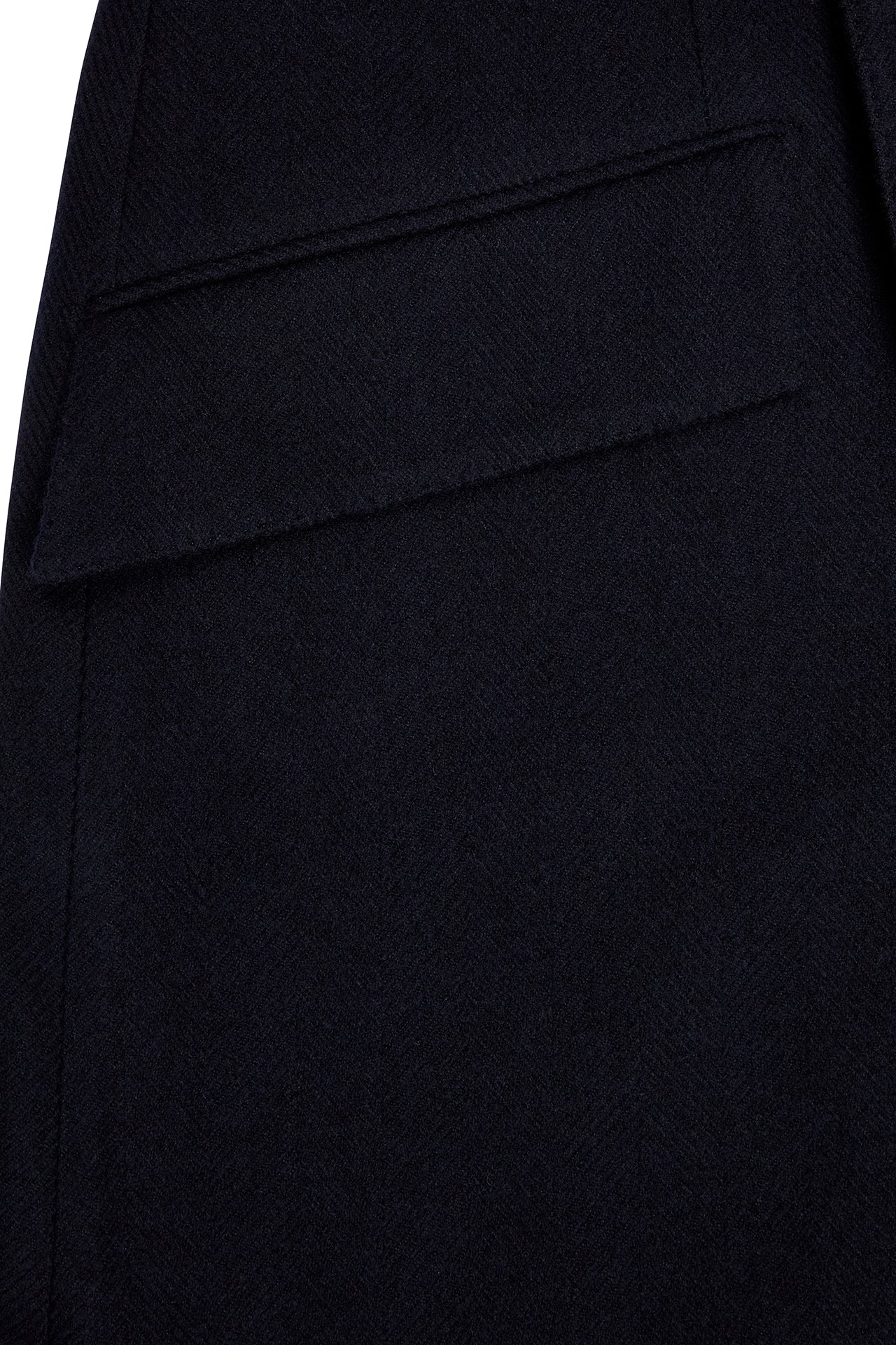 Navy Herringbone Double Breasted Overcoat