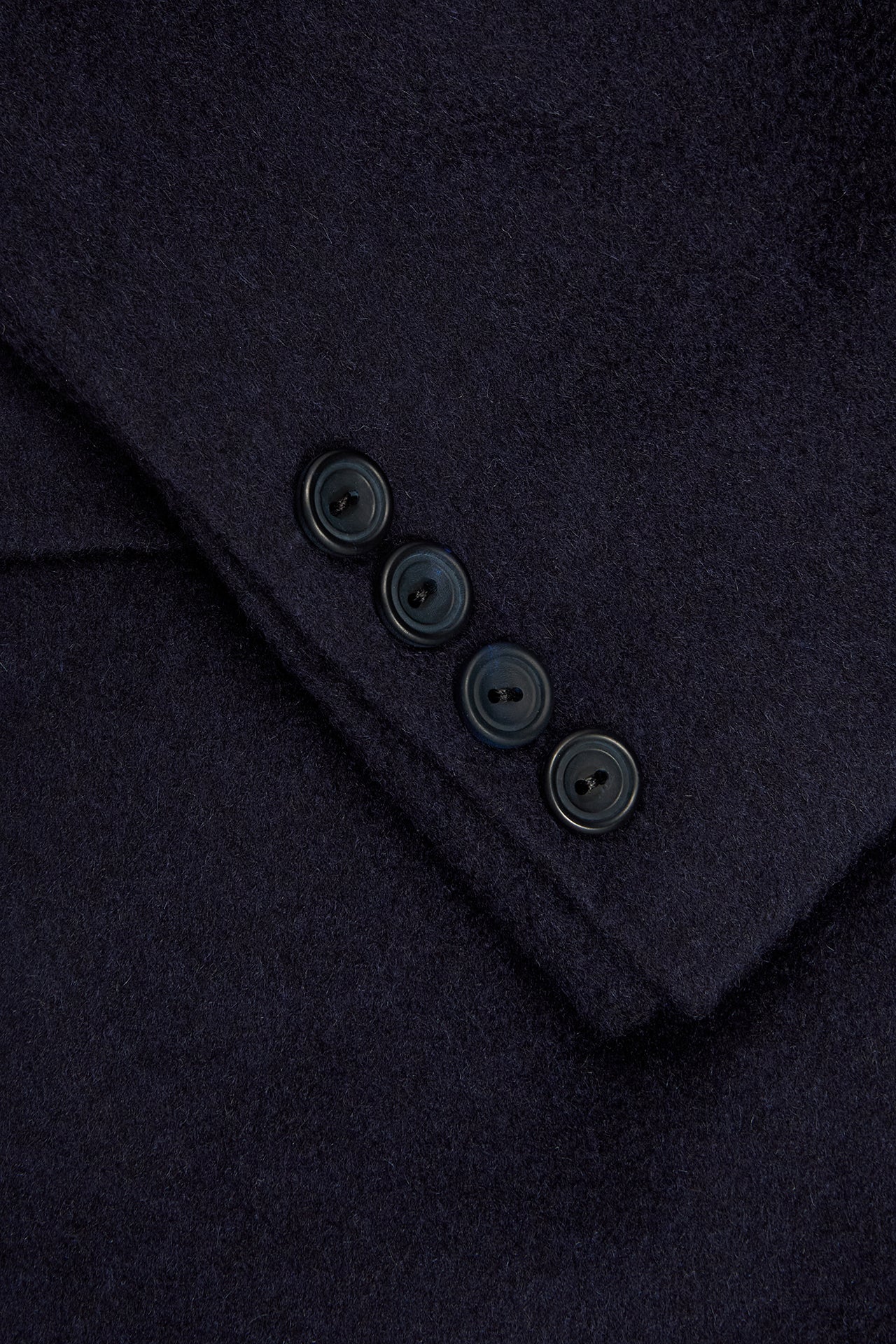 Navy Cashmere Single Breasted Overcoat