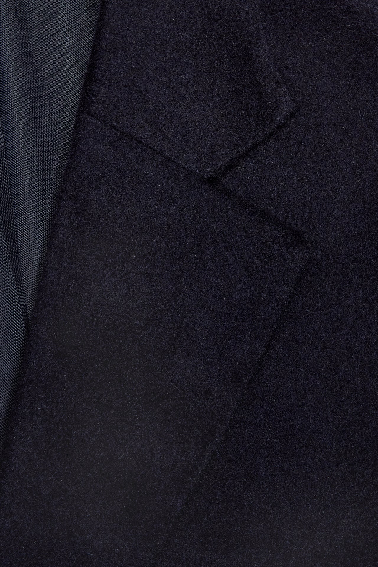 Navy Cashmere Single Breasted Overcoat
