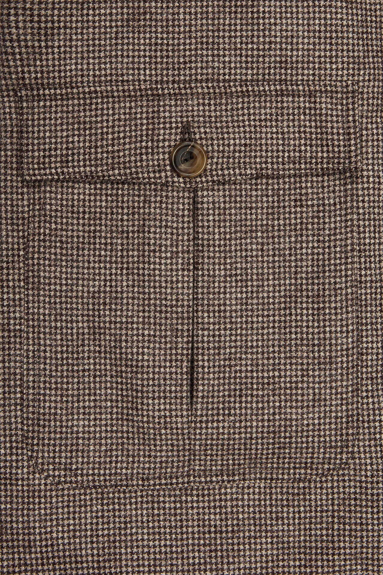 Brown Flannel Puppytooth Overshirt