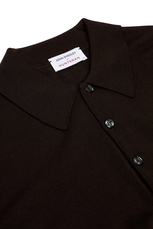 Huntsman x Smedley Chocolate Brown Polo Neck Knitwear