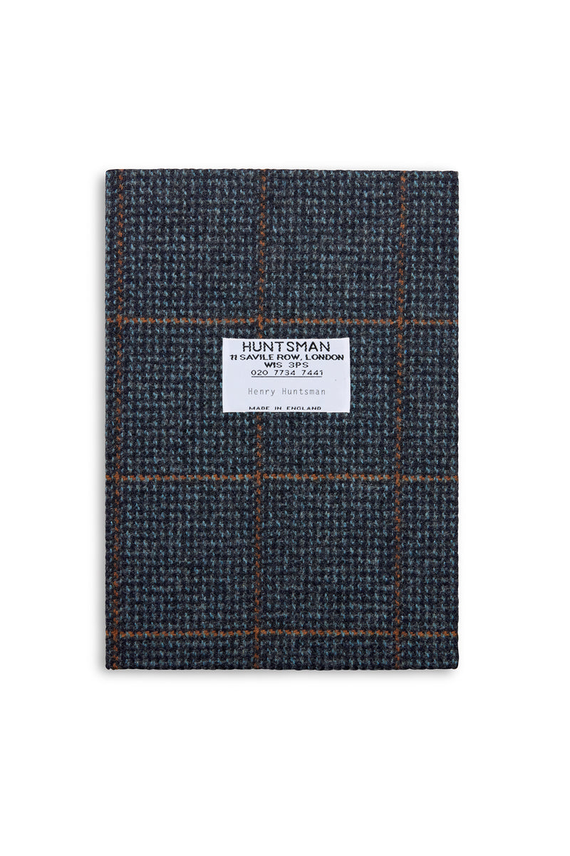Navy/Rust Hairline Check Cashmere Book