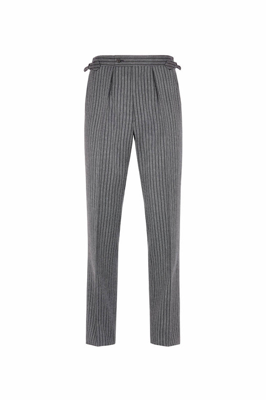 Grey Wool Stripe Trouser