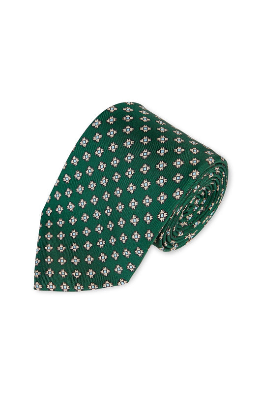 Green Square pattern Tie