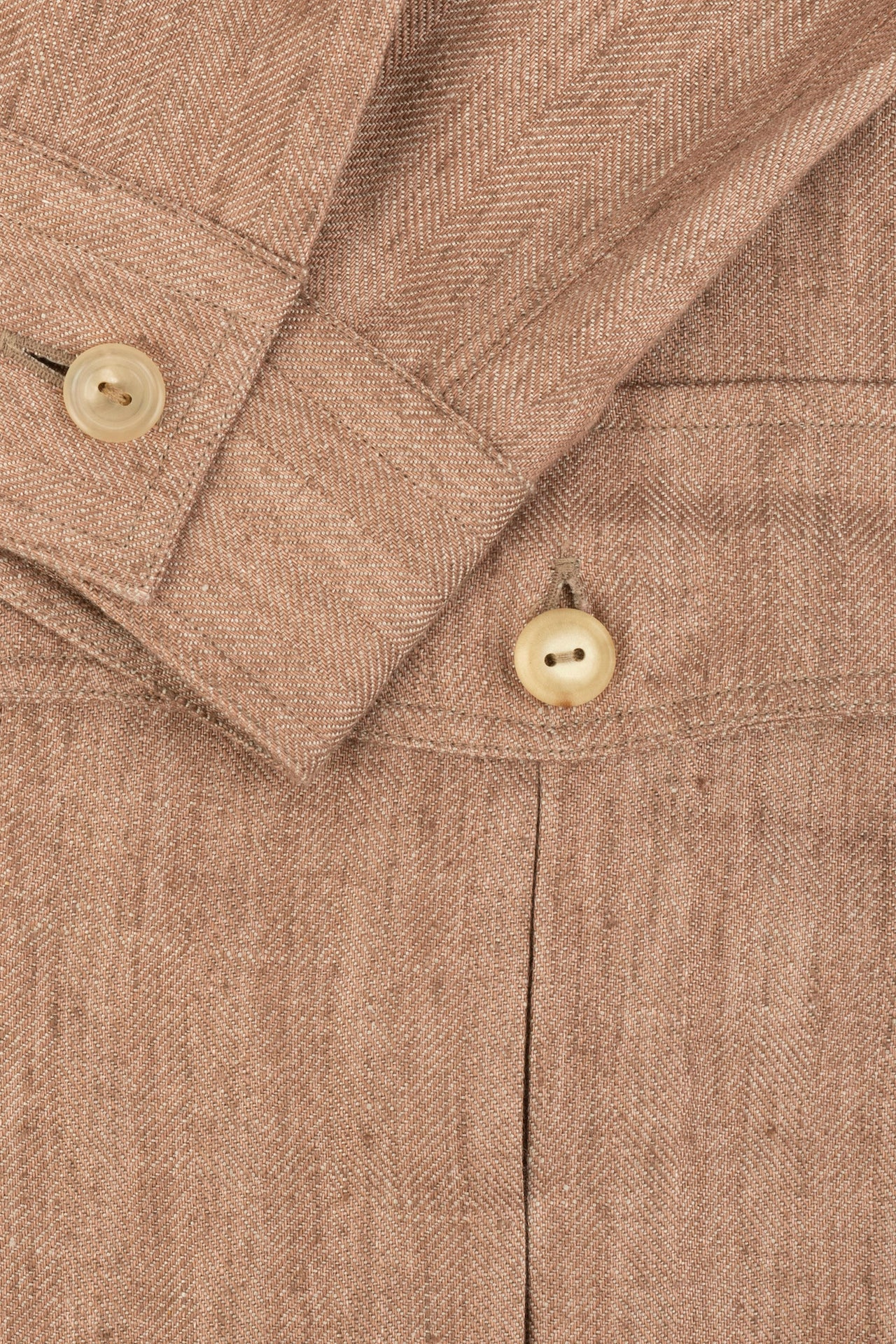 Bisque Linen Herringbone Safari Jacket