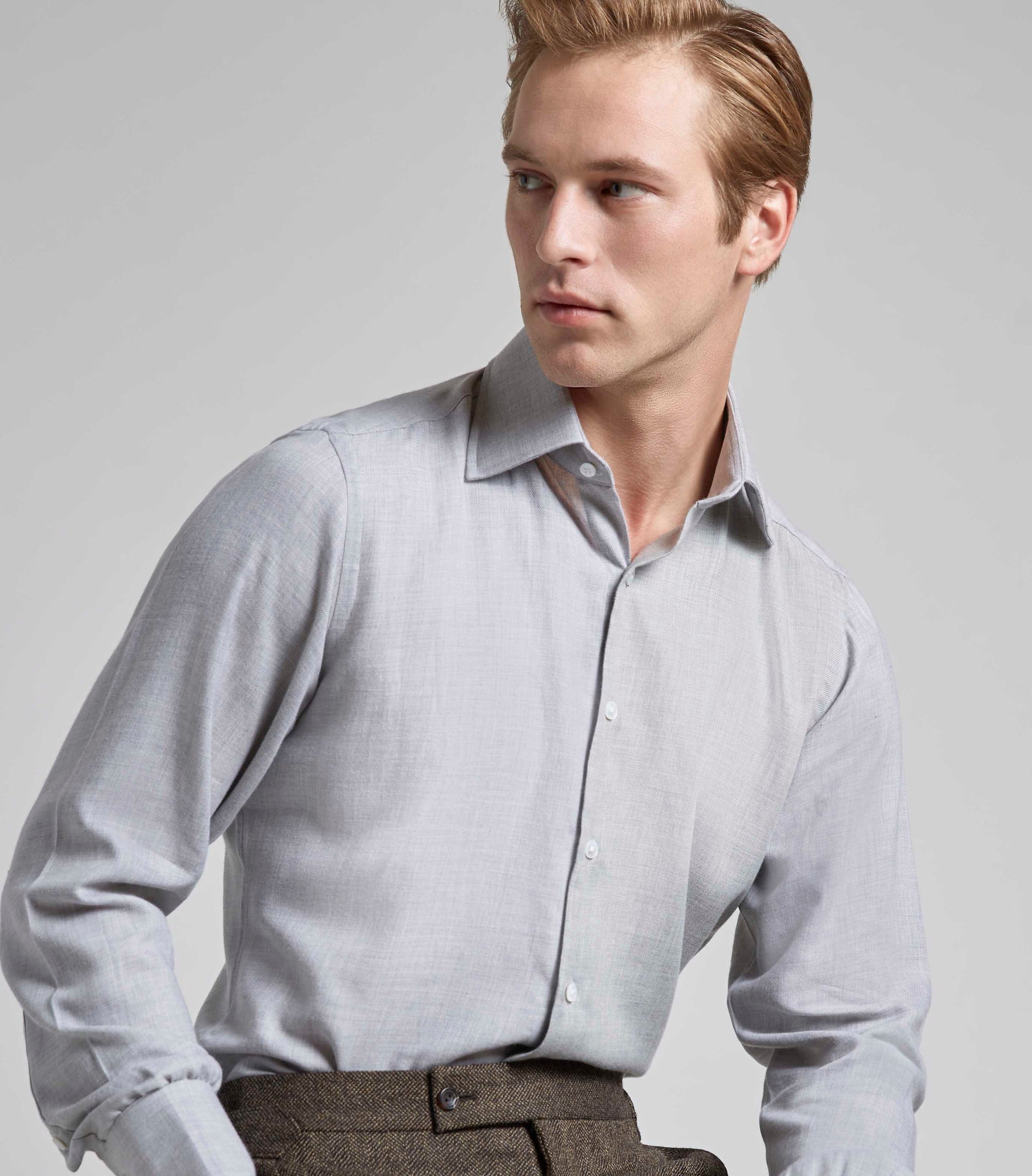 Grey Cashmerello Single Cuff Shirt