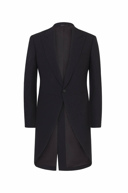 Black Wool Single Breasted Morning Coat