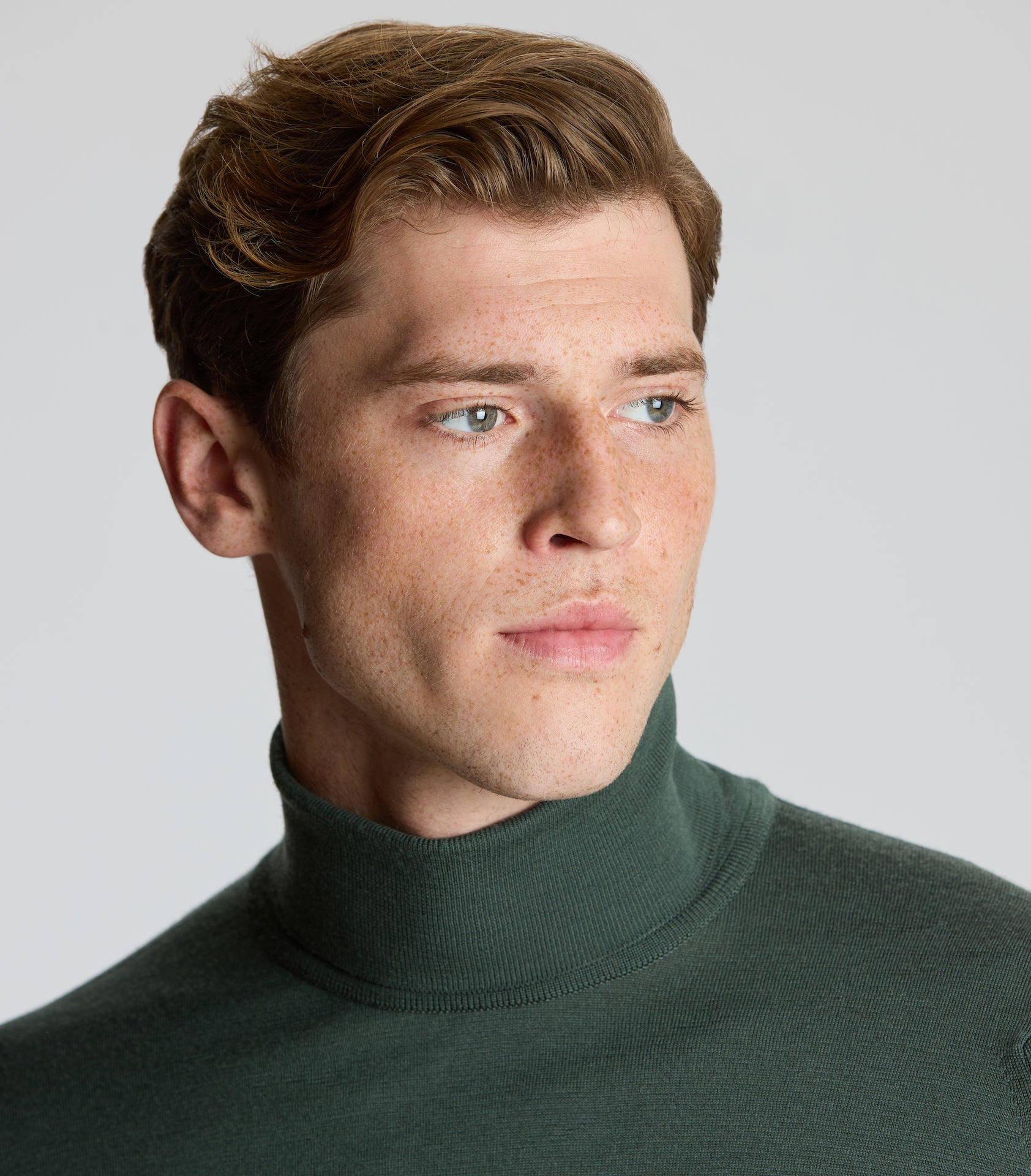 Highland Green Merino Wool Rollneck Knitwear