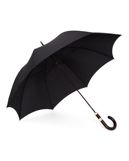 Black Dark Matte Wood Umbrella