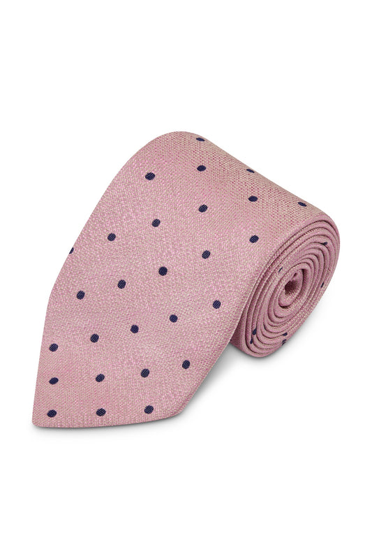 Navy Spot Silk Tie