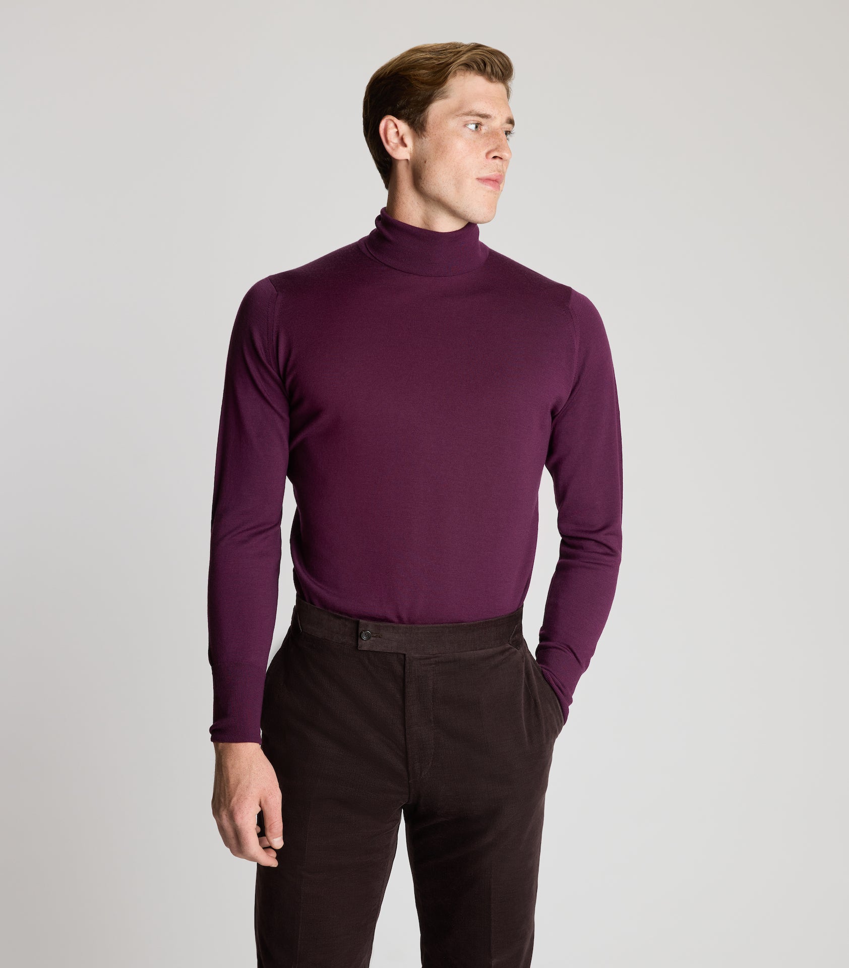 Damson Merino Wool Rollneck Knitwear