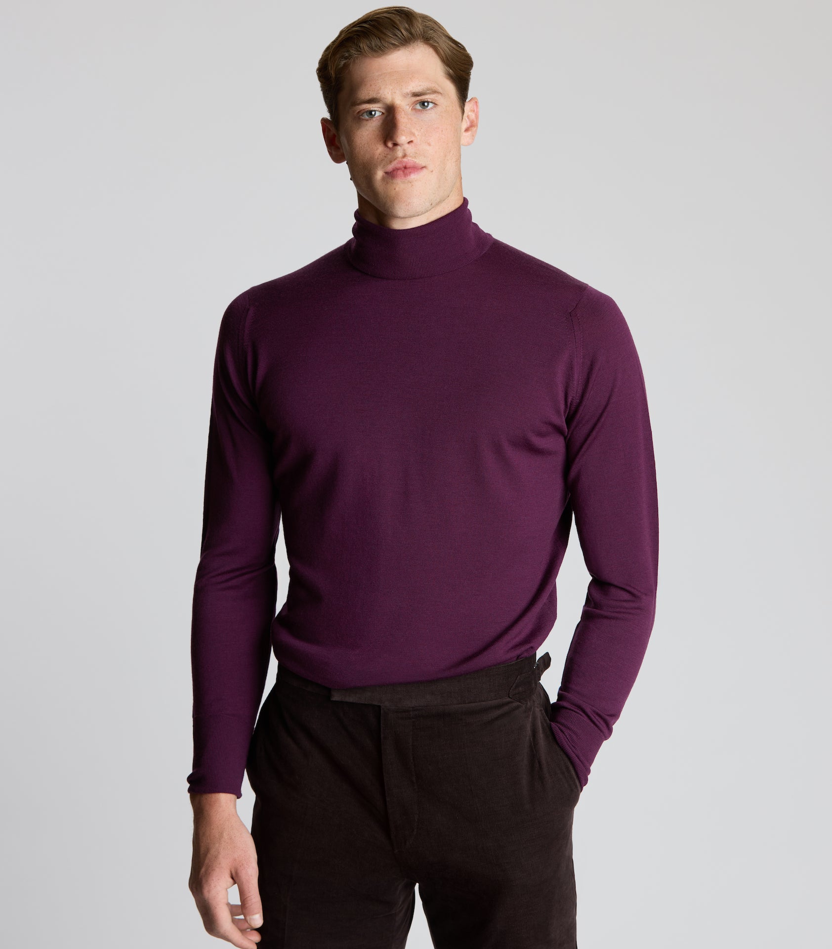 Damson Merino Wool Rollneck Knitwear