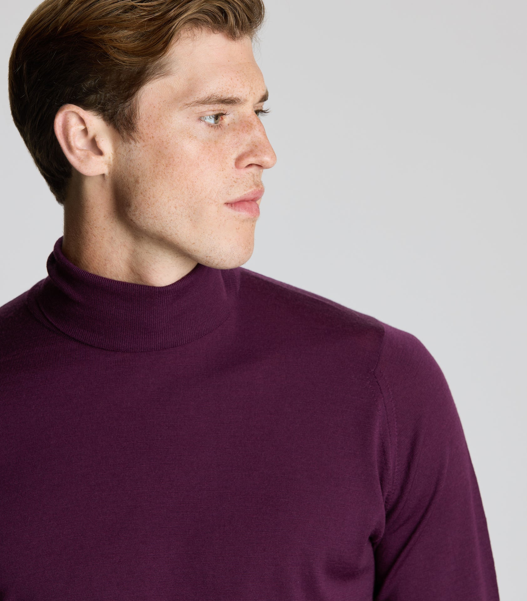 Damson Merino Wool Rollneck Knitwear