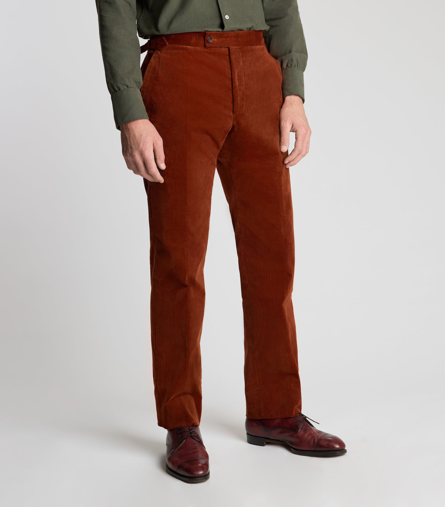 Rustic Orange Fine Cord Trousers