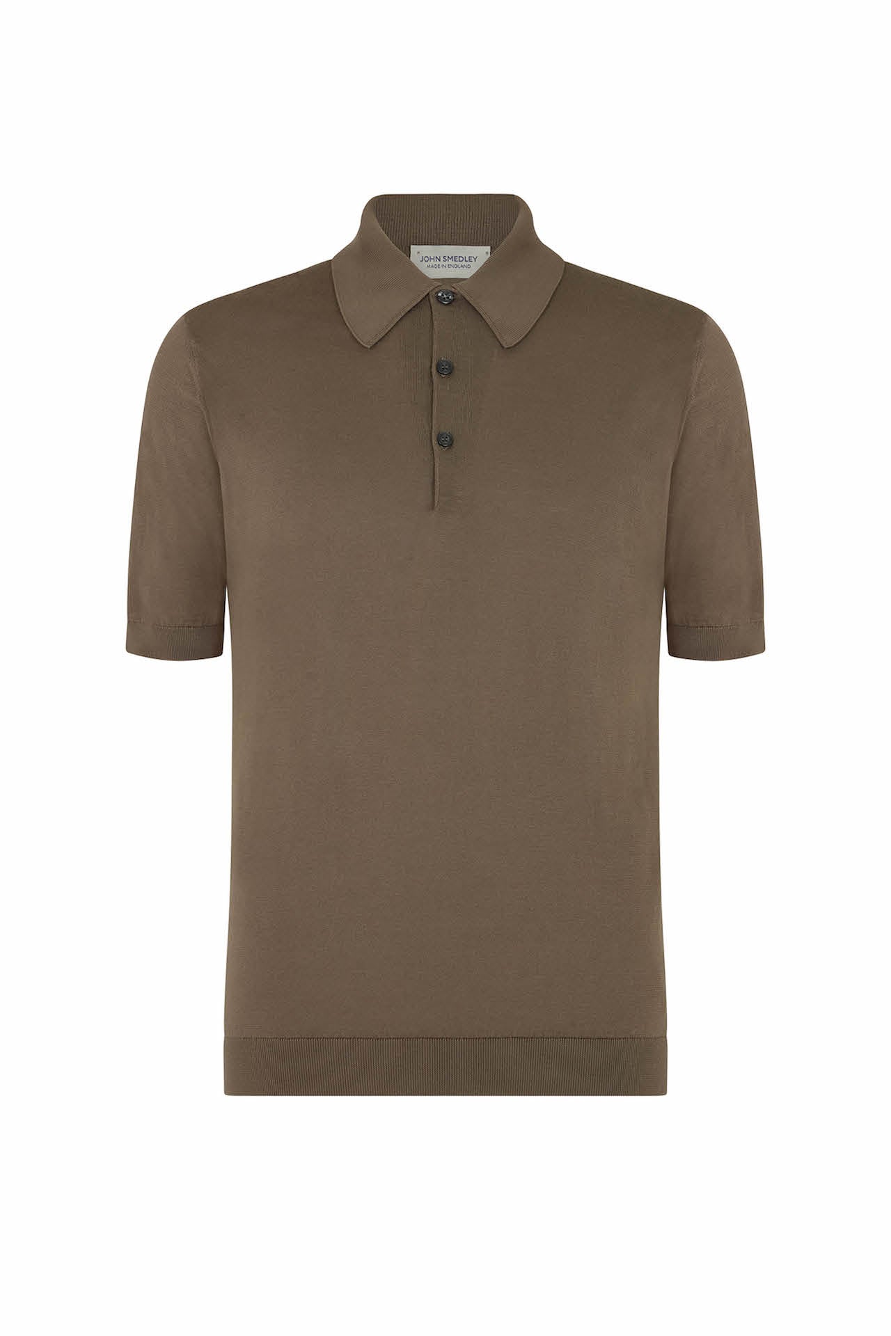 Beige Musk Merino/Cotton Short Sleeve Polo Neck Knitwear