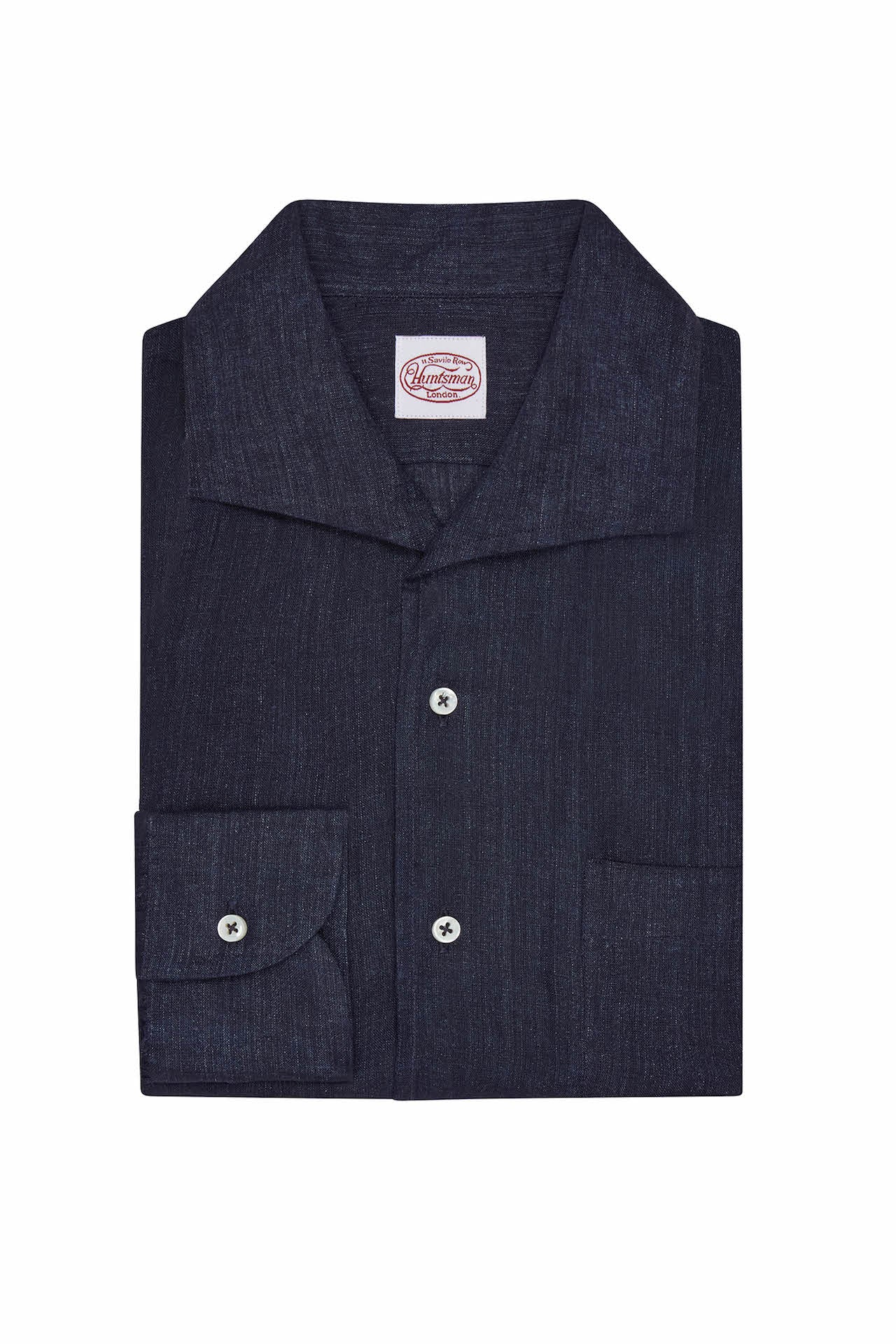 Denim Blue Linen Riviera Collar Shirt